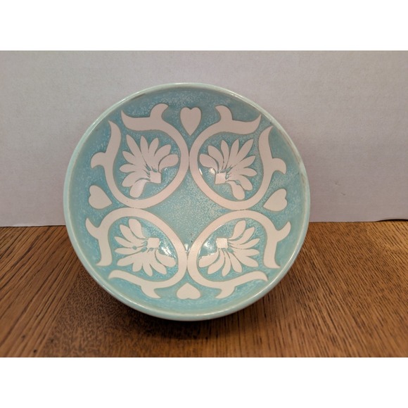 Patina Vie Other - Patina Vie Footed Tidbit Bowl, Teal With White Details